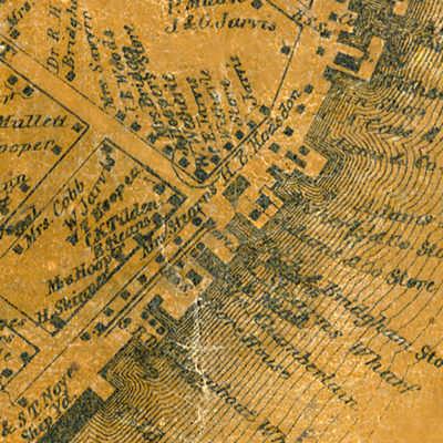 Detail of Castine Village inset from Topographical Map of Hancock County, Maine by H.F. Walling, 1860.