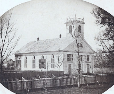 Trinitarian Church on Main Street, c. 1860. Photo courtesy Wilson Museum