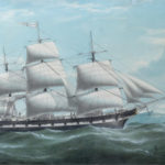 Unknown artist, Ship J.P. Whitney, watercolor, private collection. The J.P. Whitney was one of 18 full-rigged ships built in Castine during the 19 th century for global maritime trade.