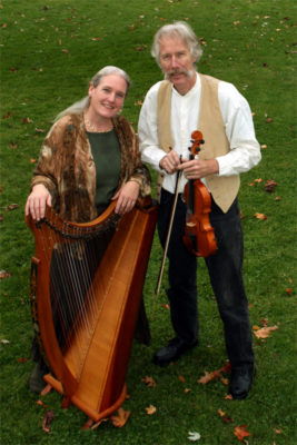 Castlebay singers Julia Lane, who also plays the Celtic harp, and Fred Gosbee, who plays the 12-string guitar, violin, and woodwinds